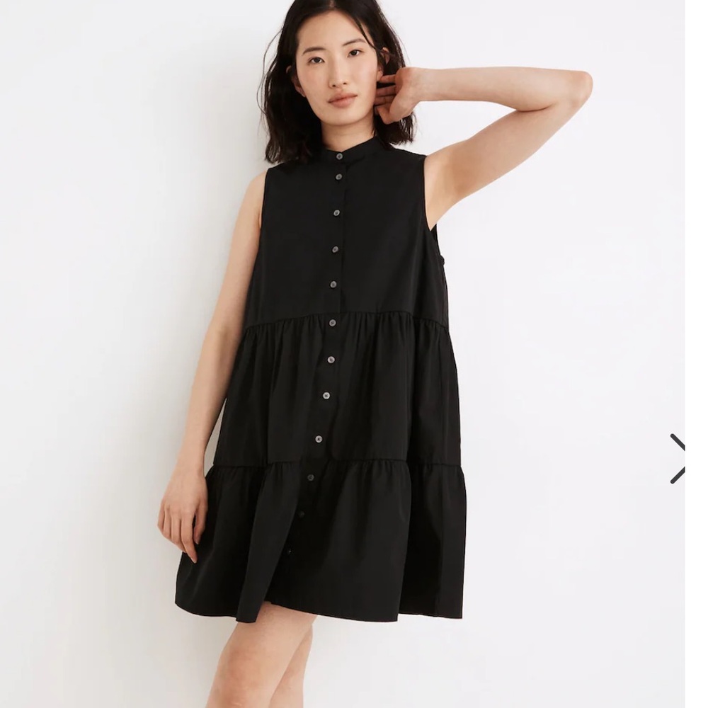 Madwell size s, black dress tiered empire